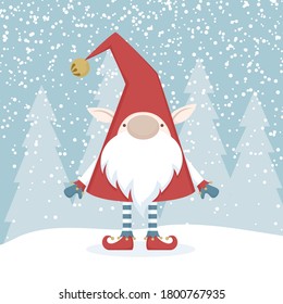 Cute Christmas card. Vector illustration.
