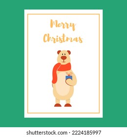 Cute christmas card. Vector illustration.