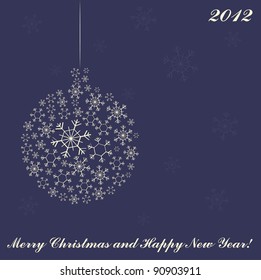 Cute Christmas card, vector illustration