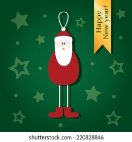 Cute Christmas cards depicting Santa Claus, greeting new year and Christmas, new year, Christmas