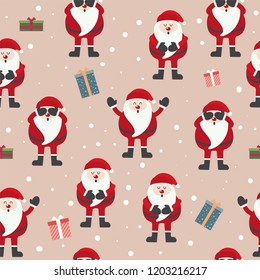 Cute Christmas cartoon seamless pattern 