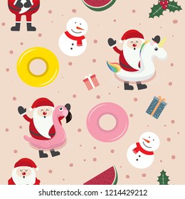 Cute Christmas cartoon seamless pattern 