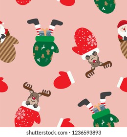 Cute Christmas cartoon seamless pattern 
