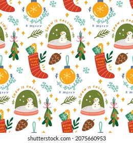 Cute Christmas Celebration Seamless Pattern