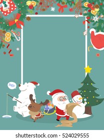 Cute Christmas character with copyspace