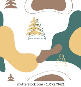 Cute Christmas character design pattern for postcards, greetings, announcements. Stock vector illustration