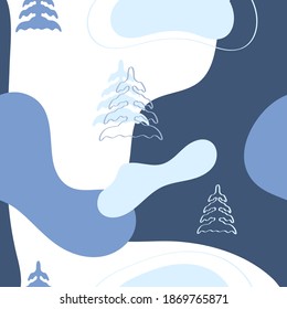 Cute Christmas character design pattern for postcards, greetings, announcements. Stock vector illustration