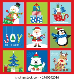 Cute christmas character for christmas greeting card