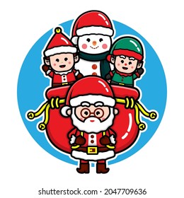 Cute christmas character illustration christmas vector concept 