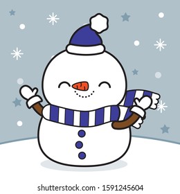 Cute christmas character in snowy scene