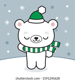 Cute christmas character in snowy scene