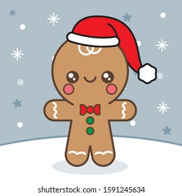 Cute christmas character in snowy scene
