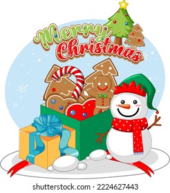 Cute Christmas characters icon isolated illustration