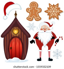 Cute Christmas collection isolated on white