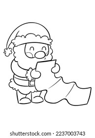 CUTE CHRISTMAS COLORING PAGE .