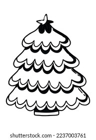 CUTE CHRISTMAS COLORING PAGE .