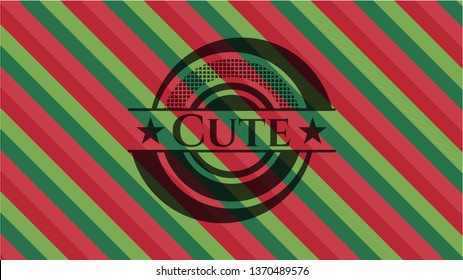 Cute christmas colors style emblem.