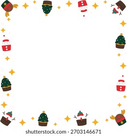 Niedliche Weihnachten Cupcake Elemente Rahmen