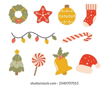 Cute christmas decoration element, vector design