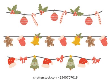 Cute christmas decoration element, vector design