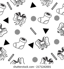cute christmas decoration seamless pattern object wallpaper with white background.