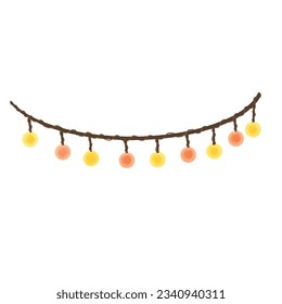 Cute Christmas decorations. Santa Claus, Christmas tree, little stars and balls.