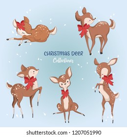 Cute Christmas Deer Collection