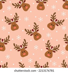 cute Christmas deer design pattern. winter rain deer design illustration. Christmas design illustrations.