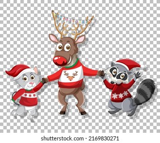 Dibujo de fondo de ciervo de Navidad corto en la cuadrícula