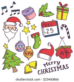 Cute Christmas design element doodle
