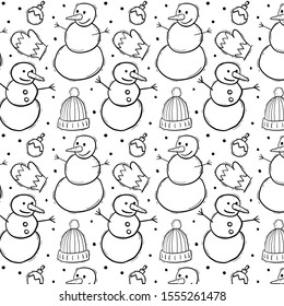 Cute christmas doodle elements pattern