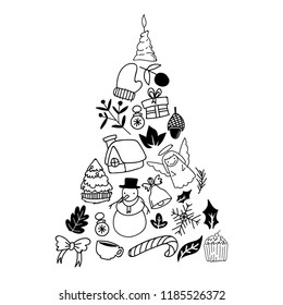 Cute Christmas Doodle Elements Vector Graphics