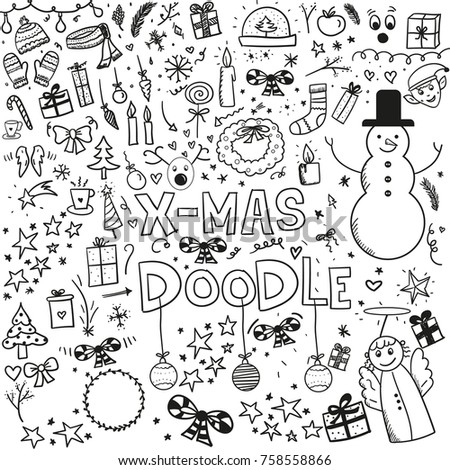 cute Christmas doodle hand sketch
