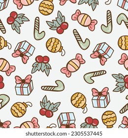 Cute Christmas doodle stuff pattern