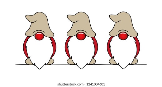 cute christmas dwarf cartoon vector illustration EPS10