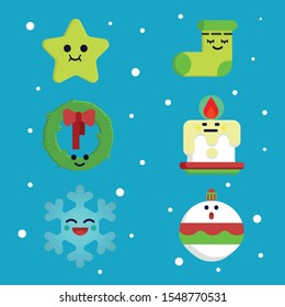 Cute christmas elements character collection