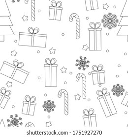 Cute christmas elements seamless pattern background