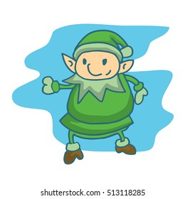 Cute Christmas elf cartoon