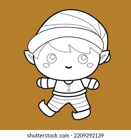 Cute Christmas Elf Digital Stamp