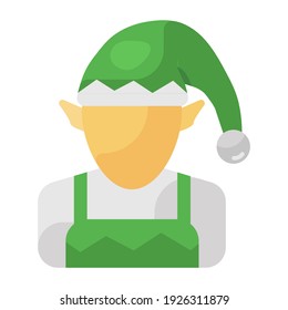 
A cute christmas elf flat icon design