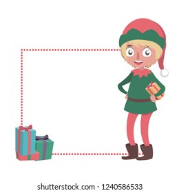 Cute Christmas elf frame