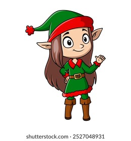 Bonito Natal elfo menina cartoon