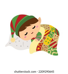 Cute Christmas Elf Illustration Vector Clipart