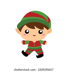 Cute Christmas Elf Illustration Vector Clipart