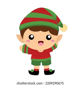 Cute Christmas Elf Illustration Vector Clipart