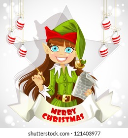 Cute christmas Elf Christmas poster