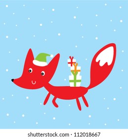 cute christmas fox