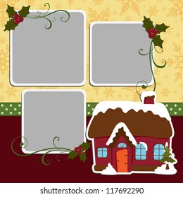 Cute christmas frame template blank