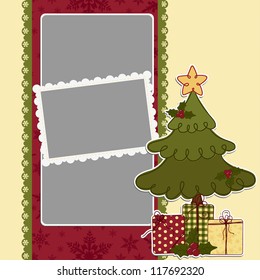 Cute christmas frame template blank