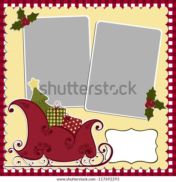 Cute Christmas Frame Template Blank Stock Vector (Royalty Free ...